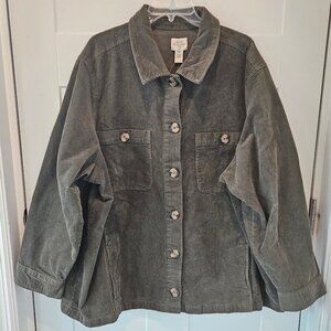 Womans 3X St Johns Bay Corduroy Buttondown Jacket. NWT